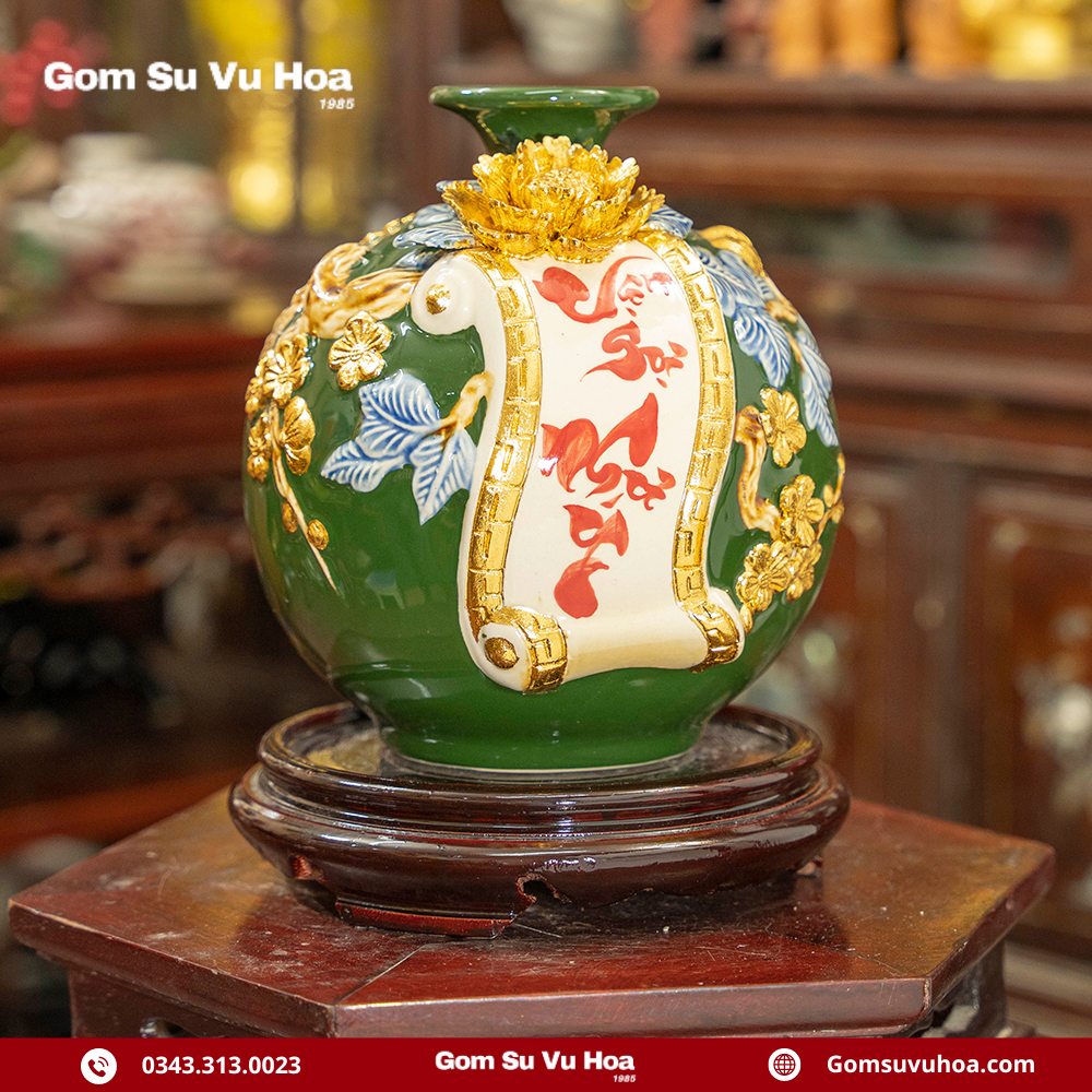 Gợi Ý 20+ Mẫu Bình Hút Lộc Cho Người Mệnh Thổ 9 binh hut loc cuon thu viet chu dat vang 4 1