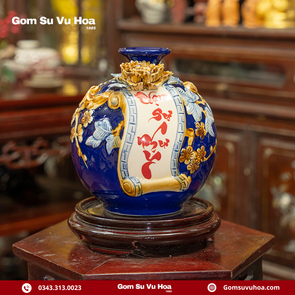 Dịch Vụ Sản Xuất Gốm Sứ Chuyên Nghiệp, Uy Tín Chỉ Có Tại Vũ Hòa 18 binh hut loc cuon thu viet chu mau men 1 2