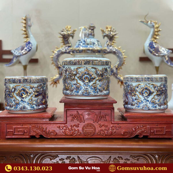 Cách Đặt Bát Hương Trên Bàn Thờ Chi Tiết Nhất 2024 13 bat huong men lam dap noi ve vang 24k