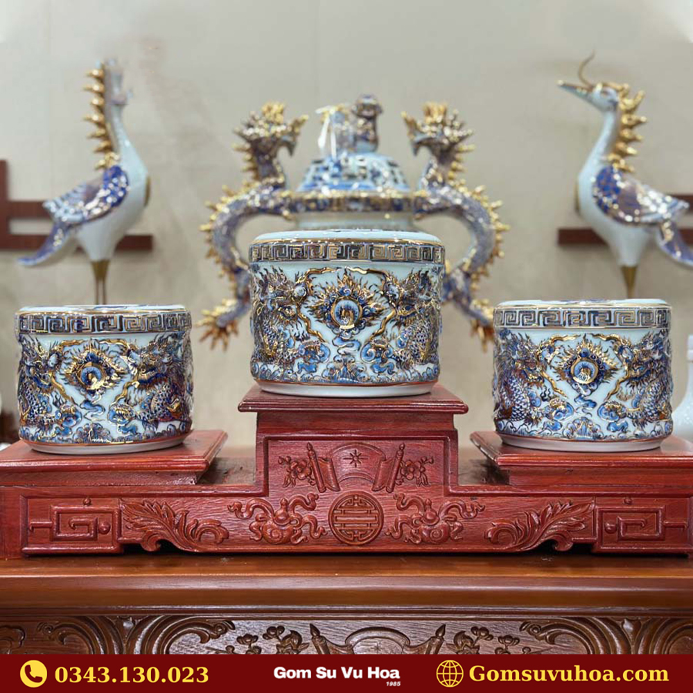 Top 5 cửa hàng gốm Bát Tràng Uy Tín Chính Hãng 13 bat huong men lam dap noi ve vang 24k