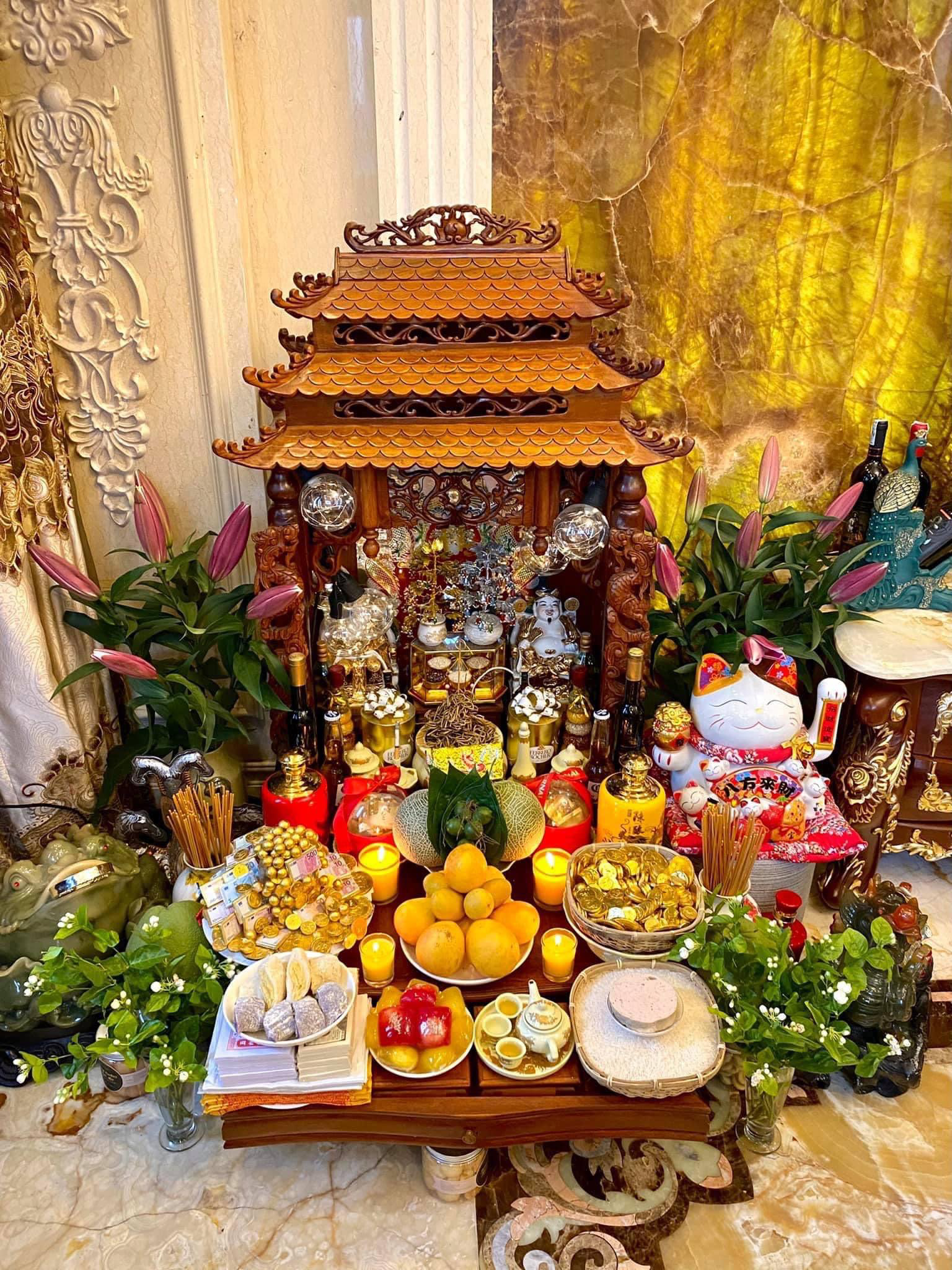 Bàn Thờ Thần Tài Gồm Những Gì? 16 đĩa trái cây để bàn thờ thần tài