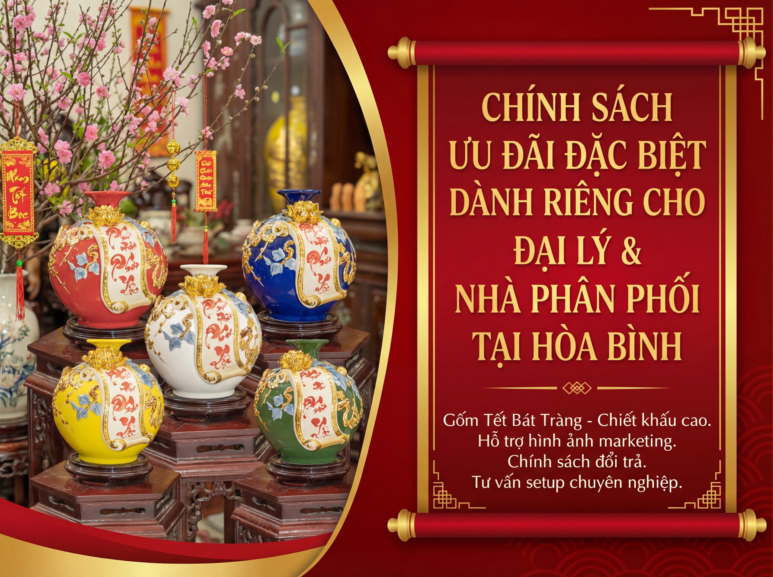 chính sách chiết khấu gốm sứ tại hoà bình