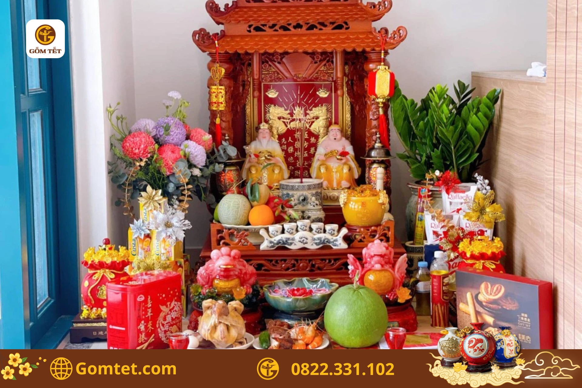 Cách bài trí bàn thờ Thần Tài theo phong thủy