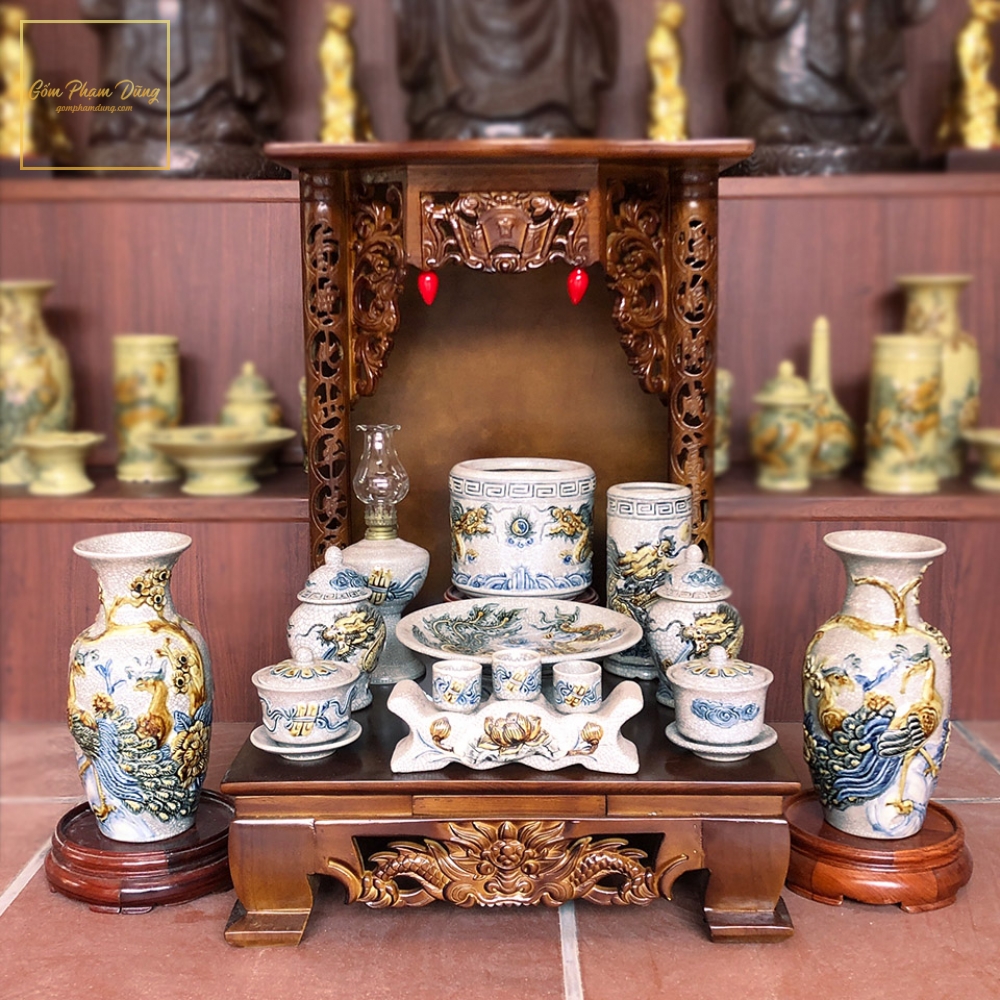 Gốm Tết 18 bo do tho men ran cho ban tho than tai