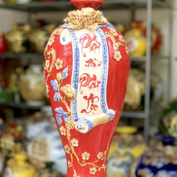 Mai Bình Cuốn Thư Phát Tài Phát Lộc Men Màu 21 z5626369076656 a3170db55339e36a07b628d07a5e7b12
