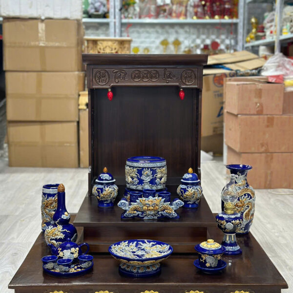 Bộ Đồ Thờ Gốm Sứ Màu Xanh Coban 29 z6005209653208 7a7833e35bc915d8d5836f3b1596ffa3
