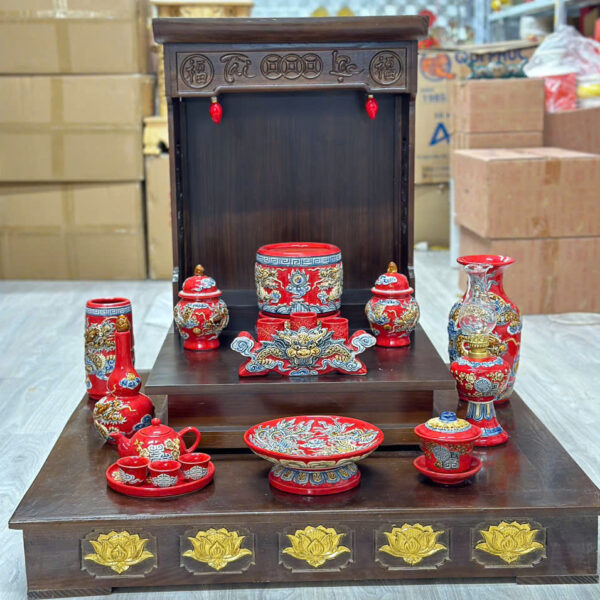 Bộ Đồ Thờ Gốm Sứ Màu Đỏ 19 z6005396657449 99334151c8c136b705fa92a69f30b5fb