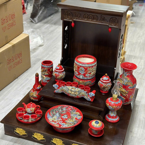 Bộ Đồ Thờ Gốm Sứ Màu Đỏ 14 z6005397067893 e7cf0423b028c925b2ed8477127cb5a2