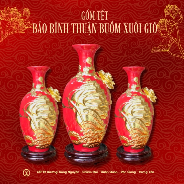 Gốm Tết 57 bao binh thuan buom xuoi gio dat vang