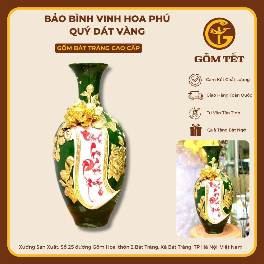 Bảo Bình Vinh Hoa Phú Quý Dát Vàng