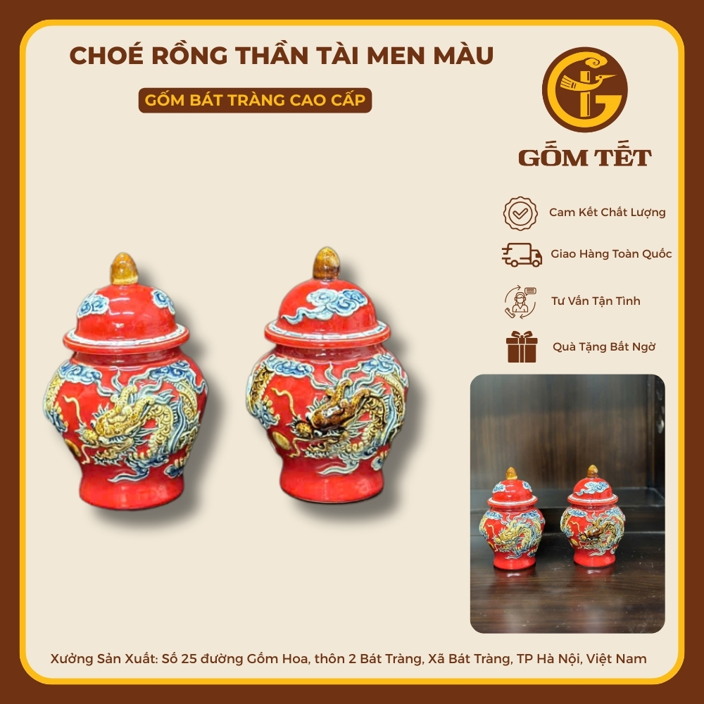 Choé Rồng Thần Tài Men Màu