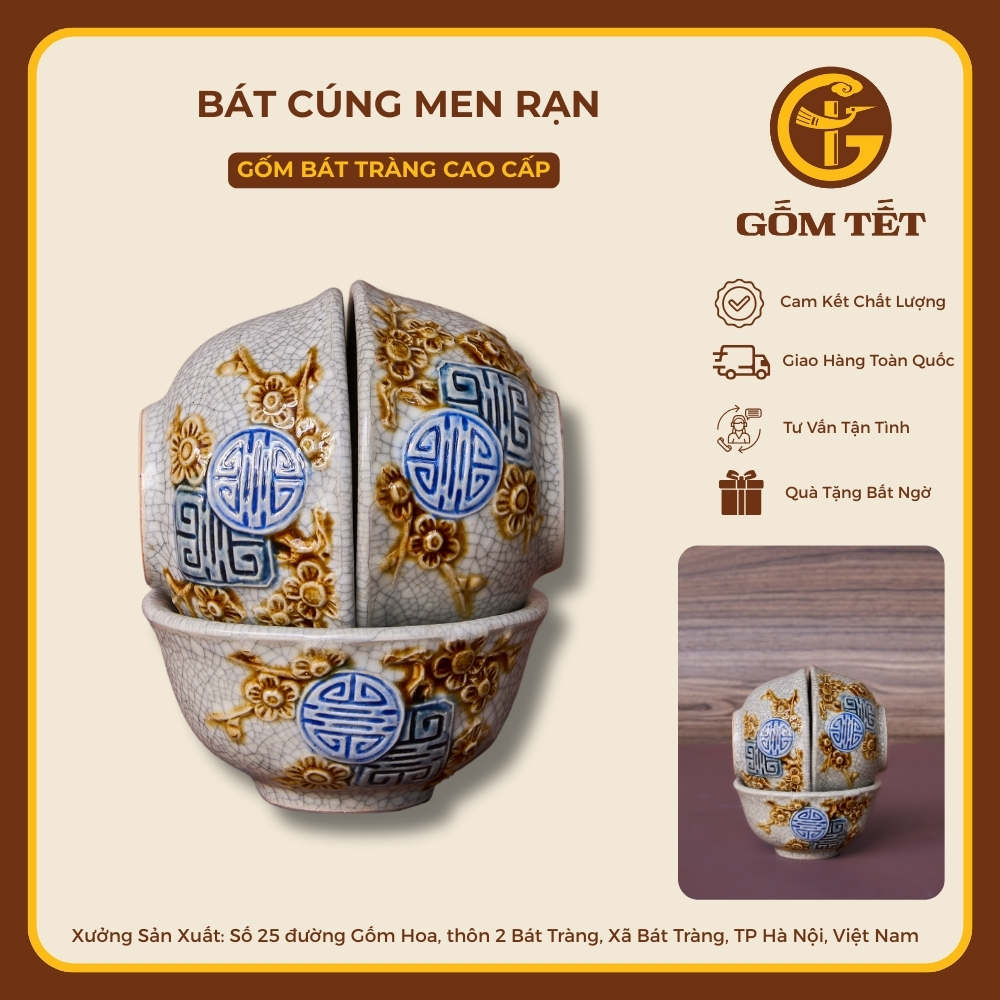 Bát Cúng Men Rạn