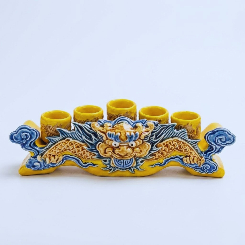 bộ kỷ ngai rồng 5 màu vàng