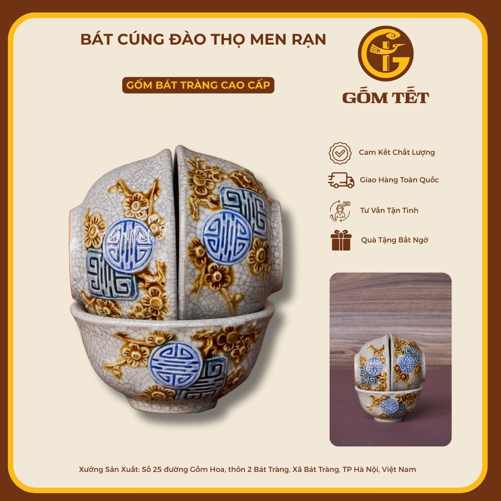 Bát Cúng Men Rạn