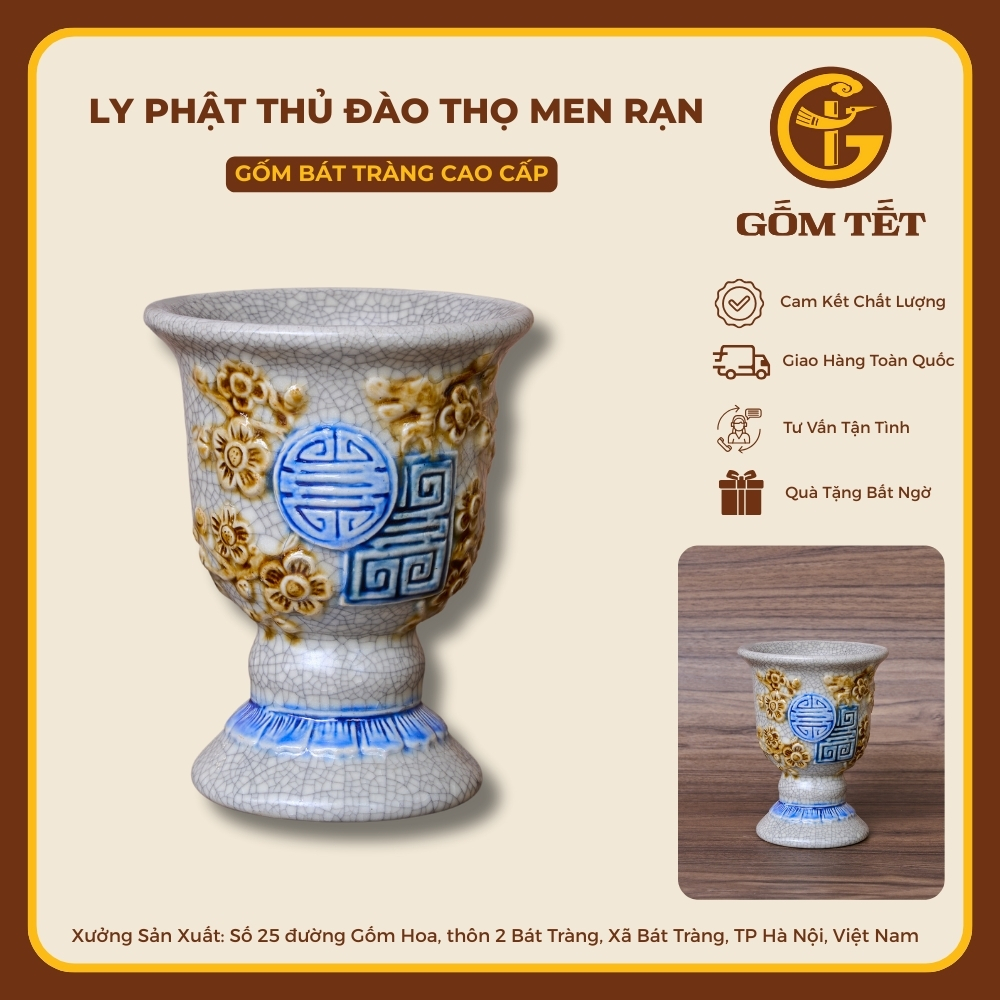 Ly Phật Thủ Đào Thọ Men Rạn