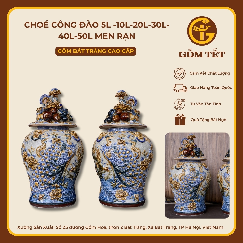 Choé Công Đào Men Rạn 5l, 10l, 20l, 30l, 40l, 50l