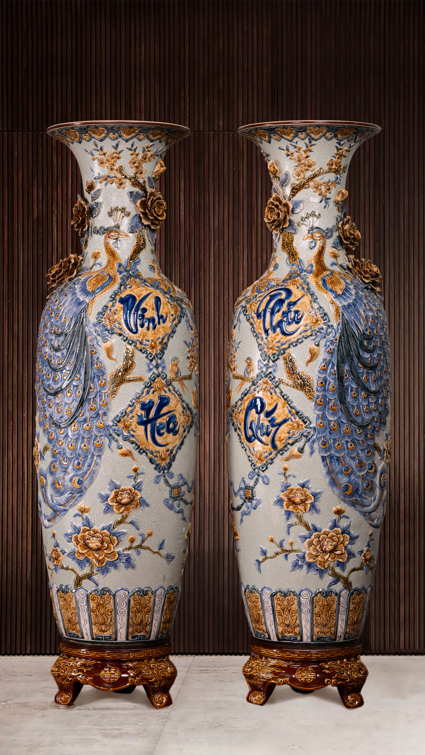 Lọ Lục Bình Vinh Hoa Phú Hoa Nổi Quý Men Rạn