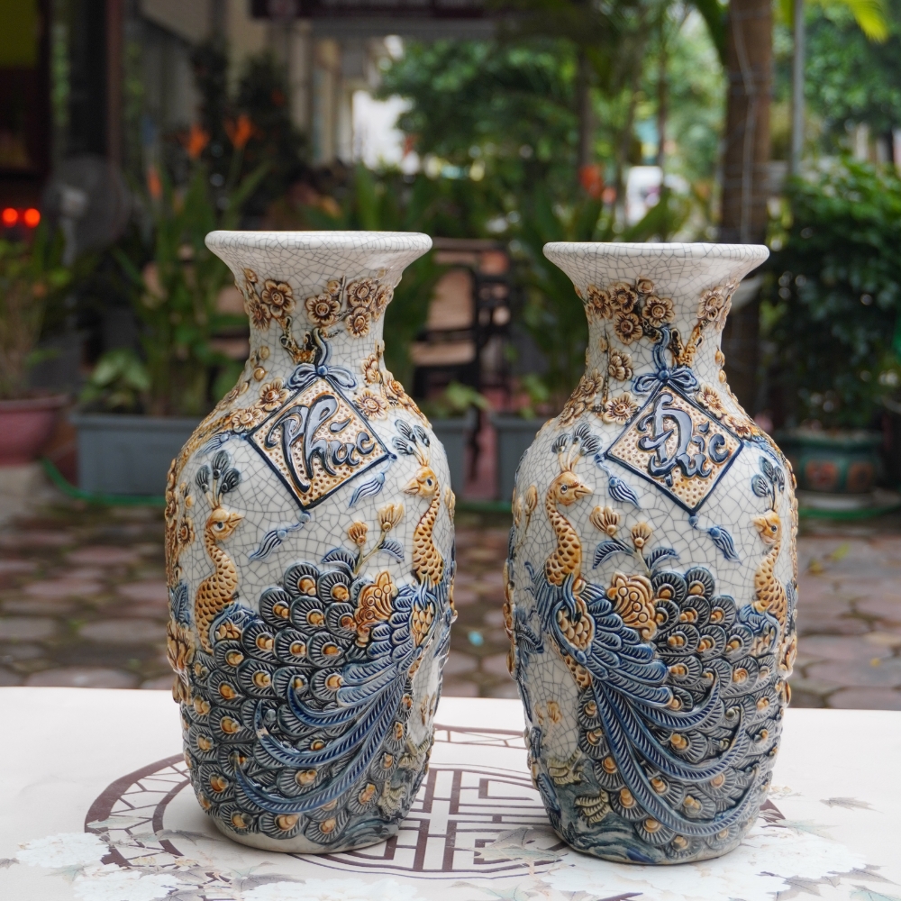 Lọ Công Đào Phúc Đức Men Rạn