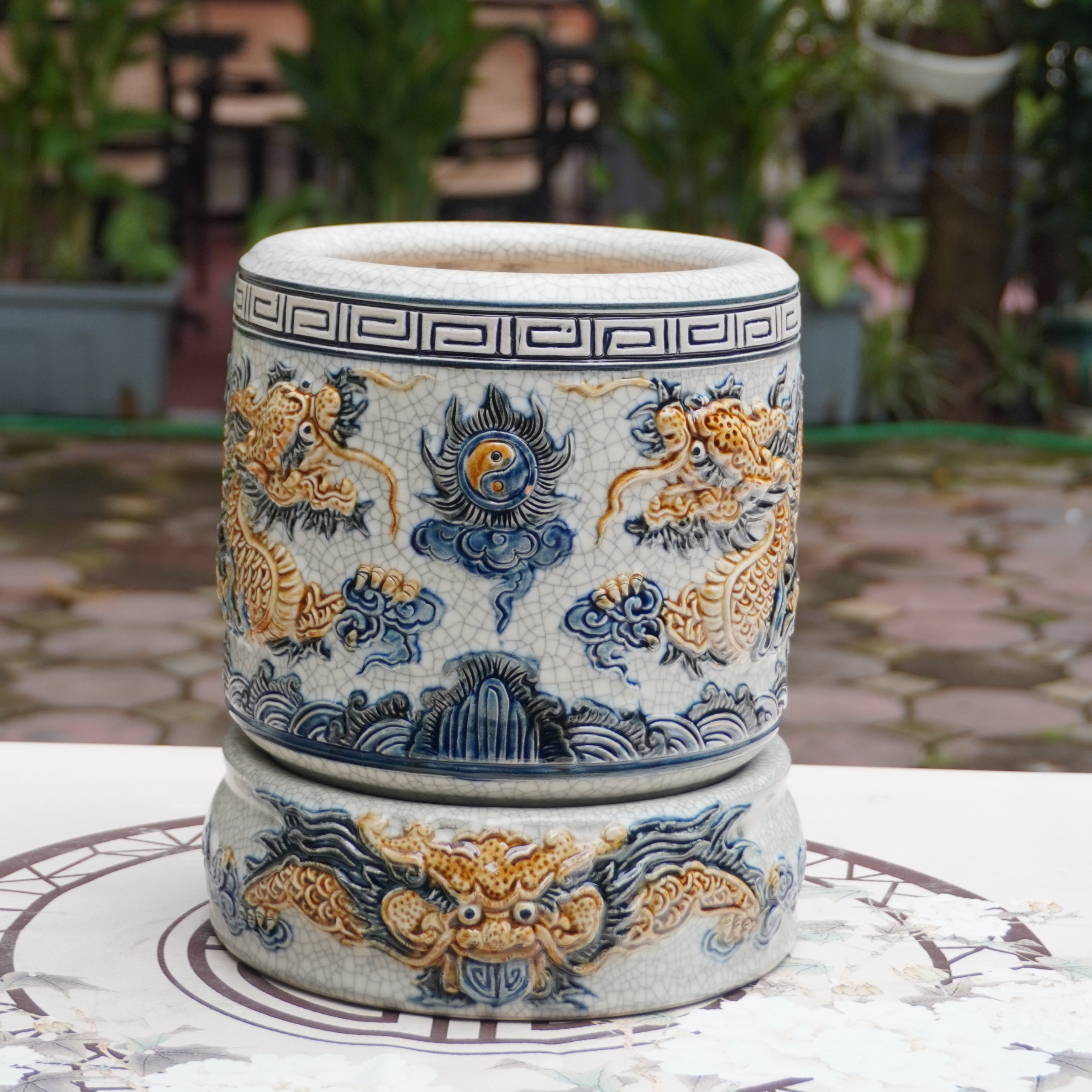 Bát Hương Vân Rồng Men Rạn