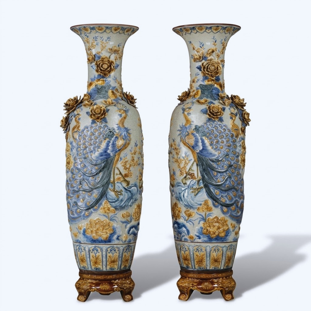 lọ lục bình công đào hoa nổi