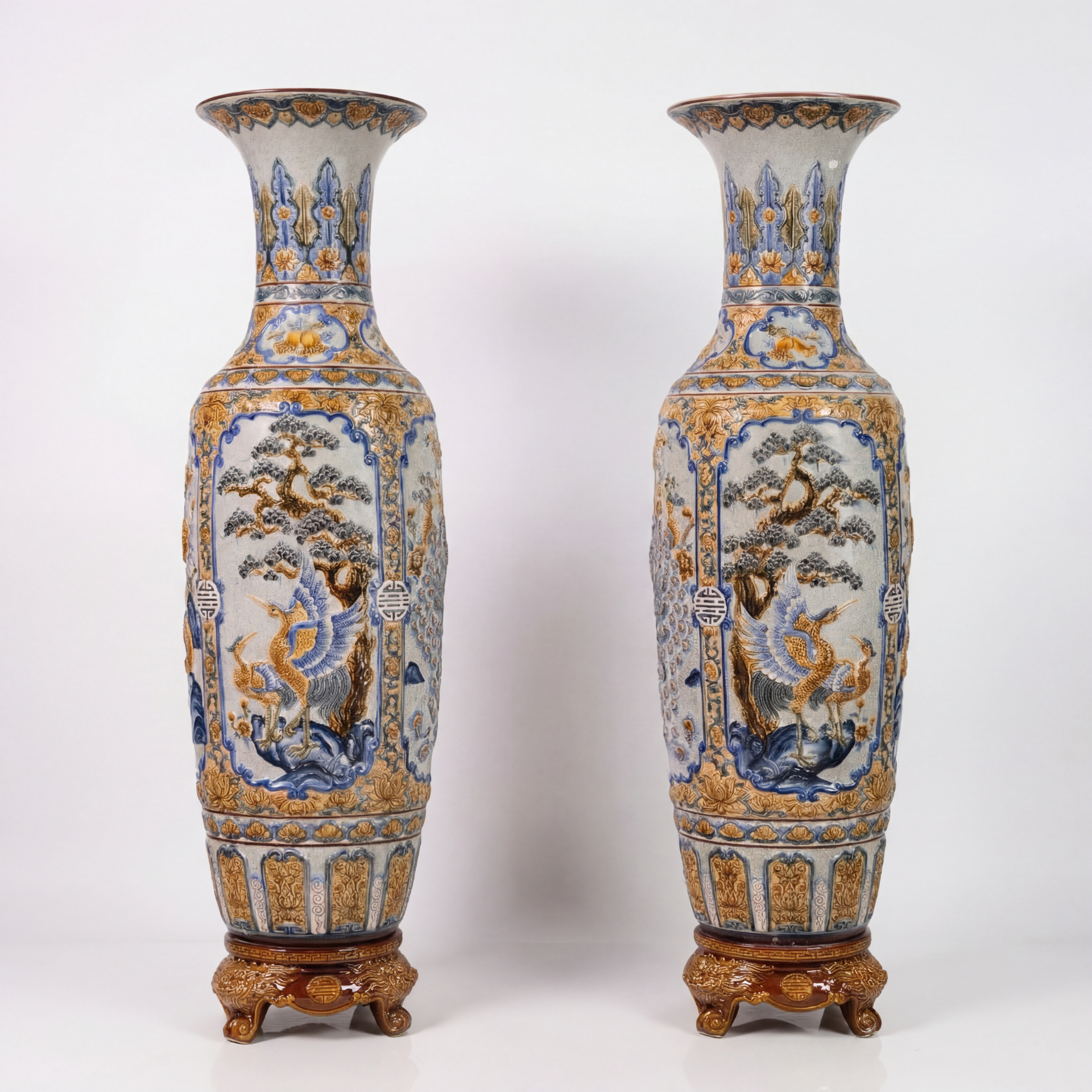 Lọ Lục Bình Tứ Cảnh Phú Quý Men Rạn