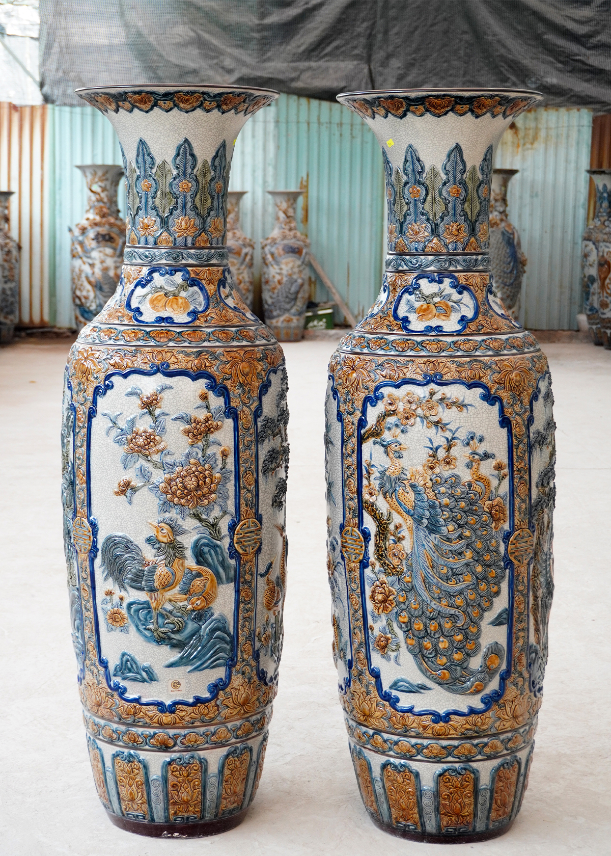 Lọ Lục Bình Tứ Cảnh Phú Quý Men Rạn luc binh tu canh phu quy3