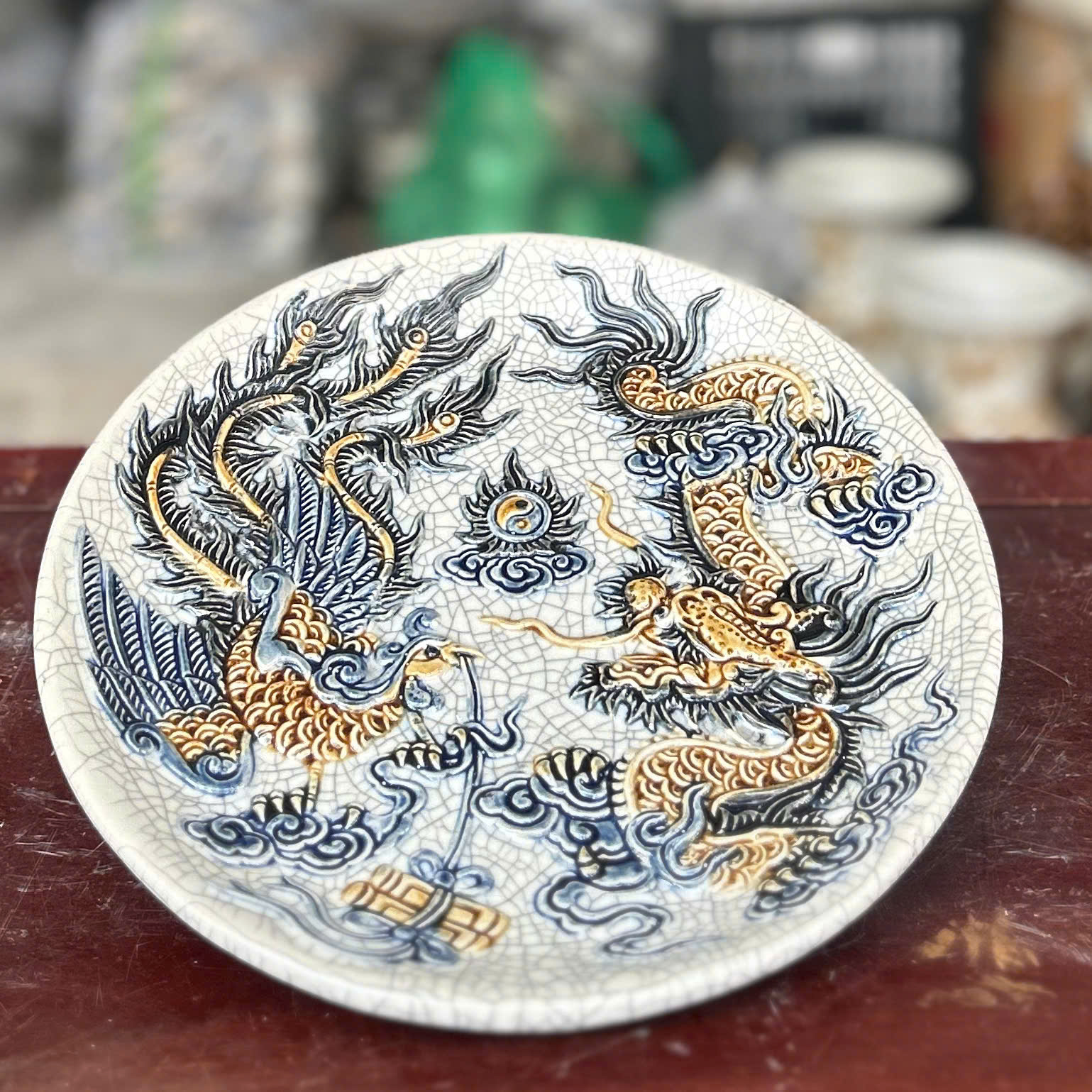 Mâm Bồng Rồng + Chân Men Rạn