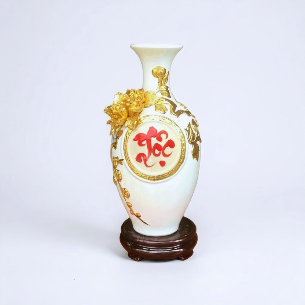 Bảo Bình Chữ Lộc bảo bình chữ lộc dát vàng