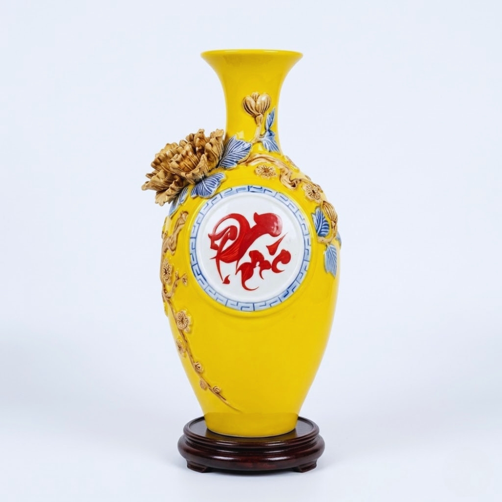 bảo bình chữ phúc men màu