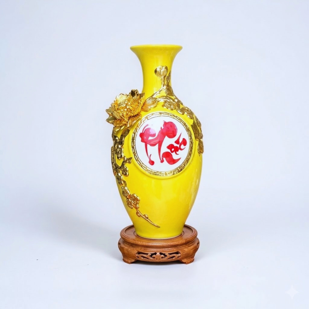 Bảo Bình Chữ Phúc bảo bình chữ phúc dát vàng