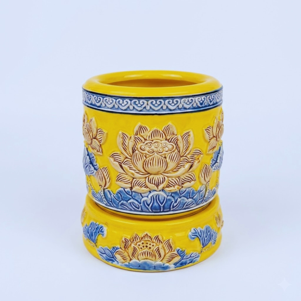 Bát Hương Sen Men Màu