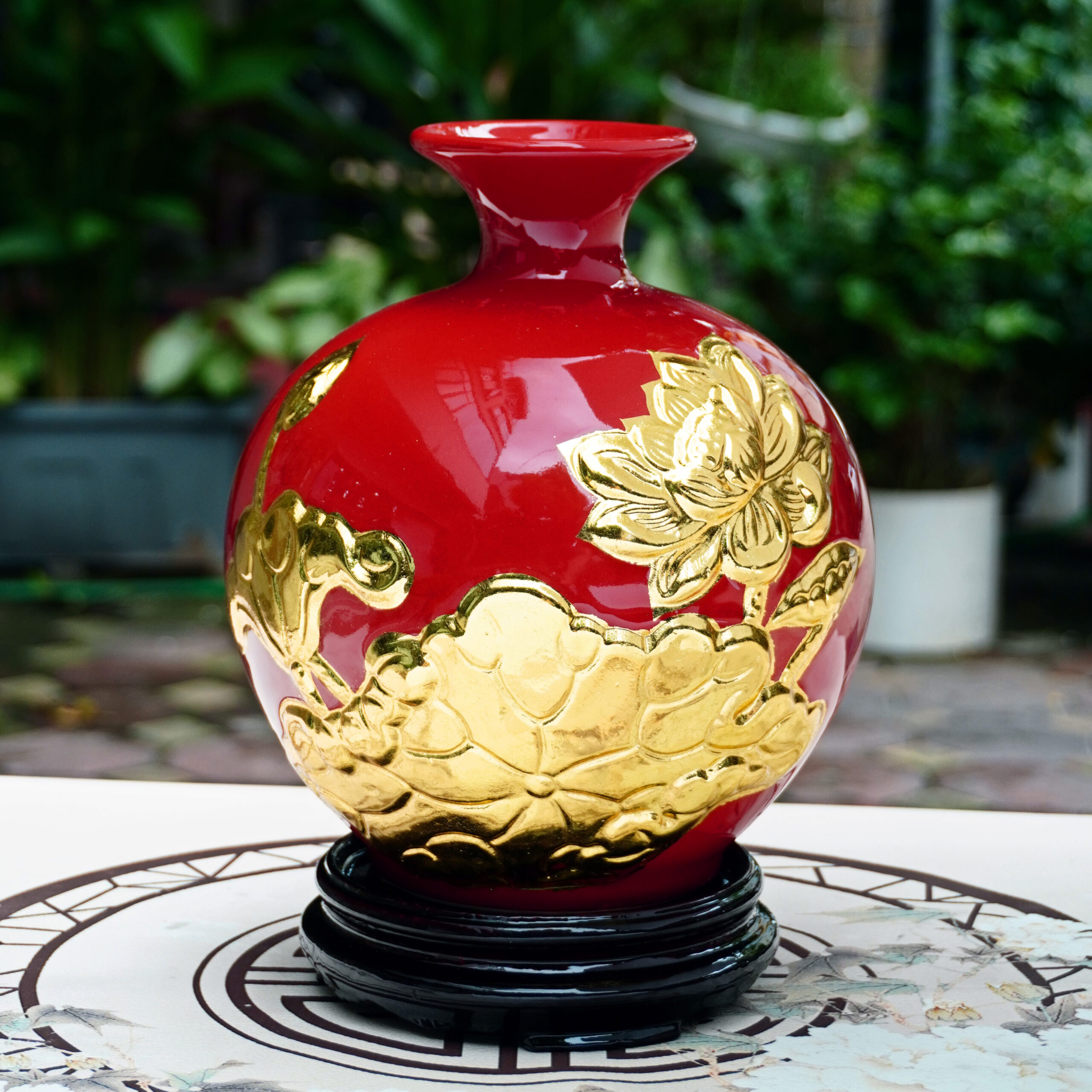 Bình Hút Lộc Sen Dát Vàng